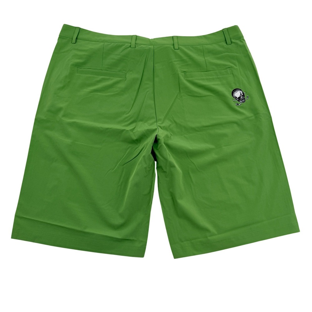 Tattoo Golf Performance Men Size 40 Shorts  Lime Green Skull Logo Golfing Casual